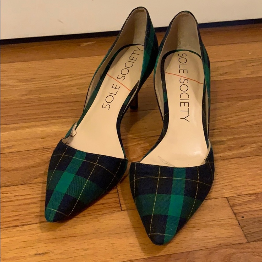Sole society plaid heels 8.5